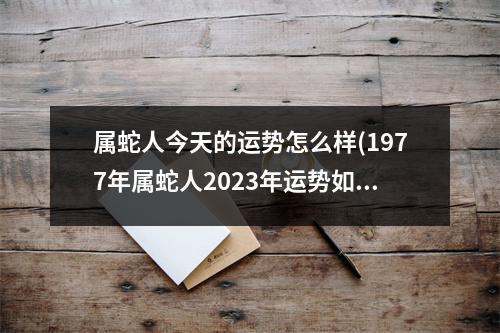 属蛇人今天的运势怎么样(1977年属蛇人2023年运势如何)