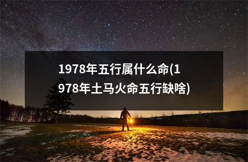 1978年五行属什么命(1978年土马火命五行缺啥)