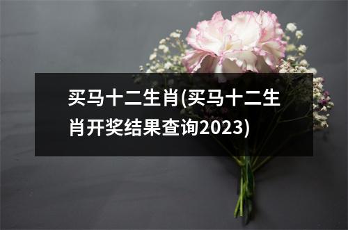 买马十二生肖(买马十二生肖开奖结果查询2023)