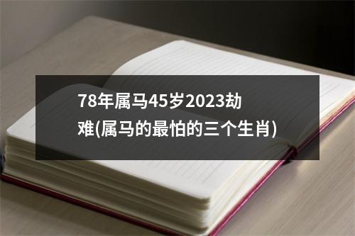 78年属马45岁2023劫难(属马的怕的三个生肖)