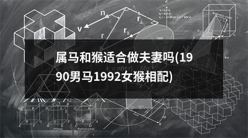 属马和猴适合做夫妻吗(1990男马1992女猴相配)