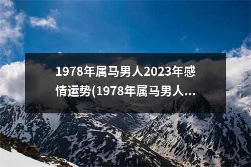 1978年属马男人2023年感情运势(1978年属马男人2023年运势及运程)