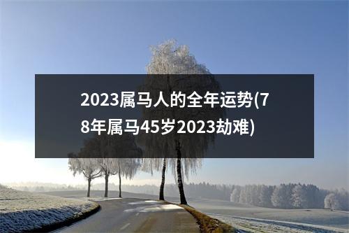 2023属马人的全年运势(78年属马45岁2023劫难)