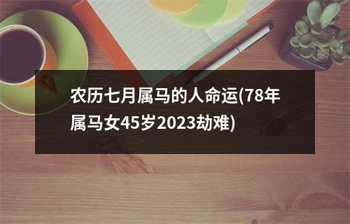 农历七月属马的人命运(78年属马女45岁2023劫难)