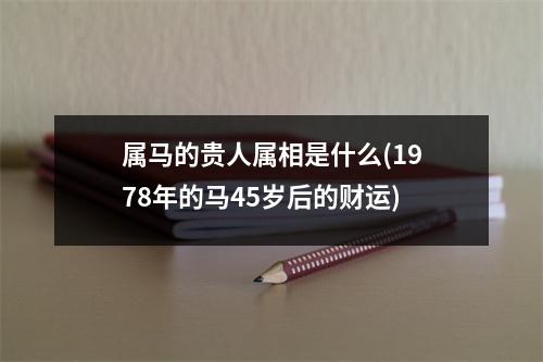 属马的贵人属相是什么(1978年的马45岁后的财运)