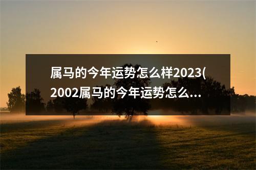 属马的今年运势怎么样2023(2002属马的今年运势怎么样2023)