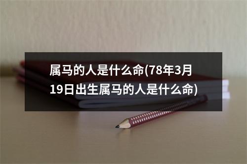 属马的人是什么命(78年3月19日出生属马的人是什么命)