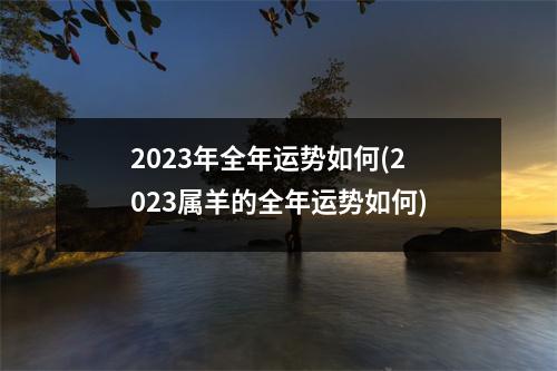 2023年全年运势如何(2023属羊的全年运势如何)