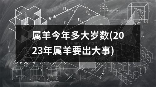 属羊今年多大岁数(2023年属羊要出大事)