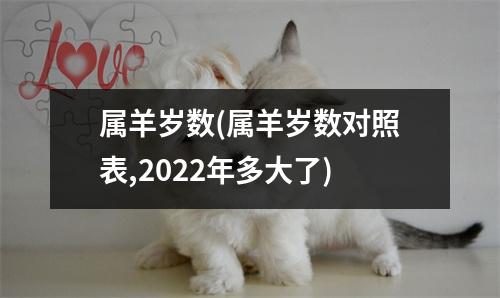 属羊岁数(属羊岁数对照表,2022年多大了)