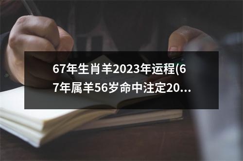 67年生肖羊2023年运程(67年属羊56岁命中注定2023)