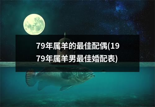 79年属羊的佳配偶(1979年属羊男佳婚配表)