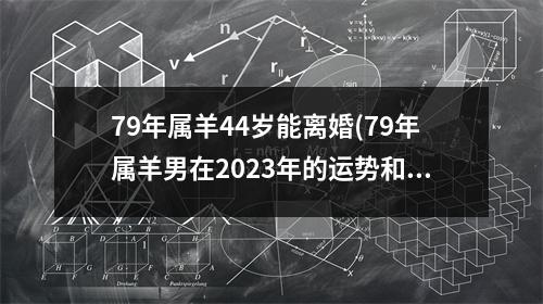 79年属羊44岁能离婚(79年属羊男在2023年的运势和财运)