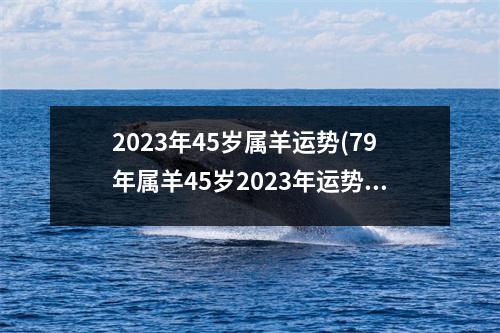 2023年45岁属羊运势(79年属羊45岁2023年运势)