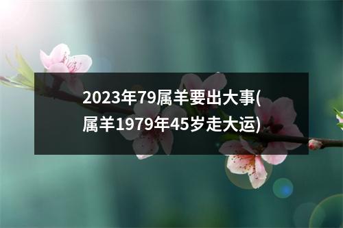 2023年79属羊要出大事(属羊1979年45岁走大运)