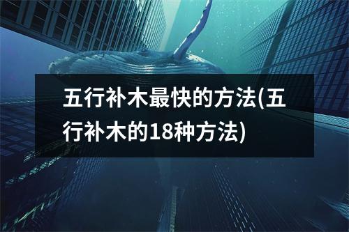 五行补木快的方法(五行补木的18种方法)