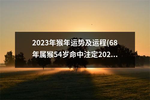 2023年猴年运势及运程(68年属猴54岁命中注定2023年运势)