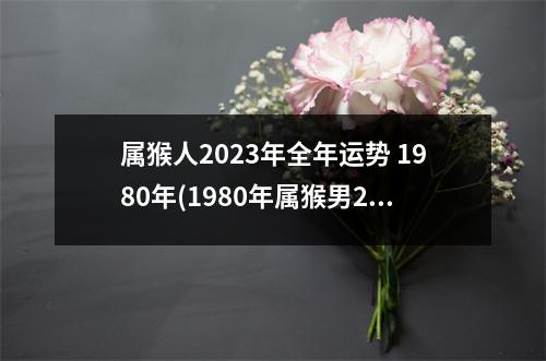 属猴人2023年全年运势 1980年(1980年属猴男2023年财运好吗)