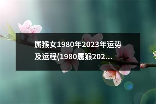 属猴女1980年2023年运势及运程(1980属猴2023年有三喜)