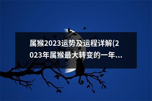 属猴2023运势及运程详解(2023年属猴大转变的一年吗)