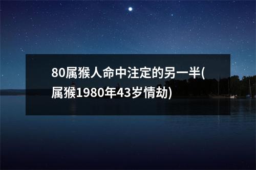 80属猴人命中注定的另一半(属猴1980年43岁情劫)