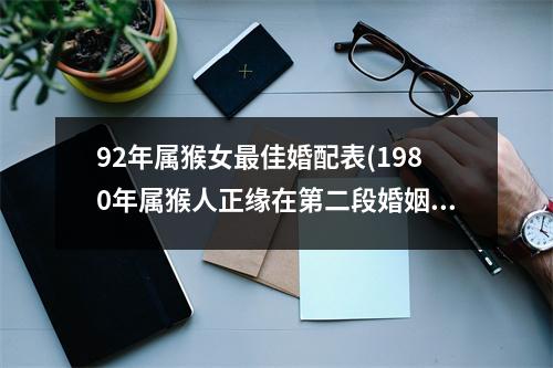 92年属猴女佳婚配表(1980年属猴人正缘在第二段婚姻)