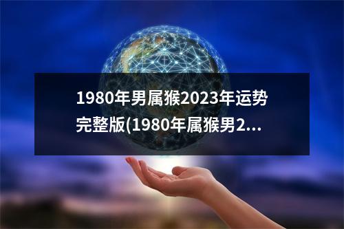 1980年男属猴2023年运势完整版(1980年属猴男2023年运势及运程每月运程)