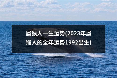 属猴人一生运势(2023年属猴人的全年运势1992出生)