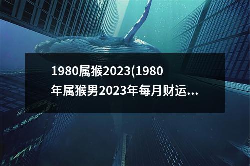 1980属猴2023(1980年属猴男2023年每月财运)