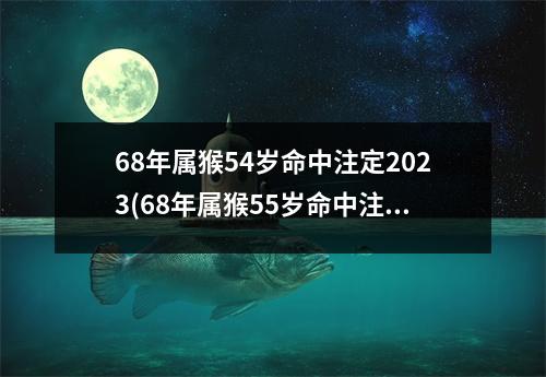 68年属猴54岁命中注定2023(68年属猴55岁命中注定2023男)