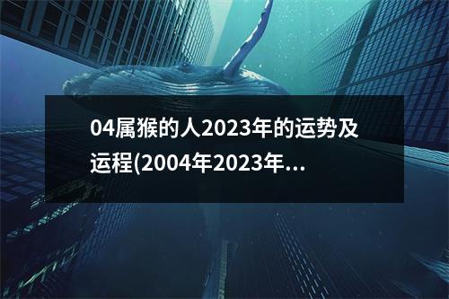 04属猴的人2023年的运势及运程(2004年2023年属猴人的全年运势)