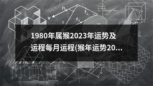 1980年属猴2023年运势及运程每月运程(猴年运势2023年运势1980年出生的)