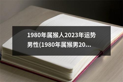 1980年属猴人2023年运势男性(1980年属猴男2023年运势及运程每月运程)