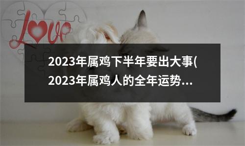 2023年属鸡下半年要出大事(2023年属鸡人的全年运势详解)