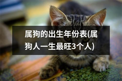 属狗的出生年份表(属狗人一生旺3个人)