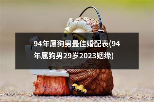 94年属狗男佳婚配表(94年属狗男29岁2023姻缘)