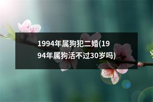 1994年属狗犯二婚(1994年属狗活不过30岁吗)