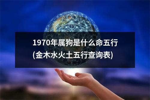 1970年属狗是什么命五行(金木水火土五行查询表)