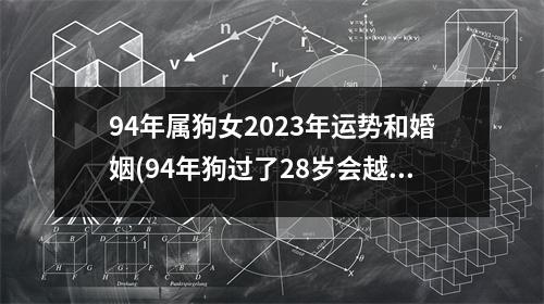 94年属狗女2023年运势和婚姻(94年狗过了28岁会越来越好)