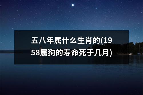 五八年属什么生肖的(1958属狗的寿命死于几月)