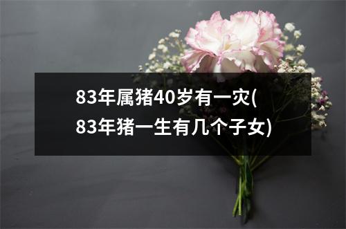 83年属猪40岁有一灾(83年猪一生有几个子女)