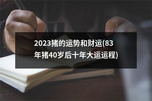 2023猪的运势和财运(83年猪40岁后十年大运运程)