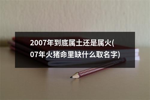 2007年到底属土还是属火(07年火猪命里缺什么取名字)