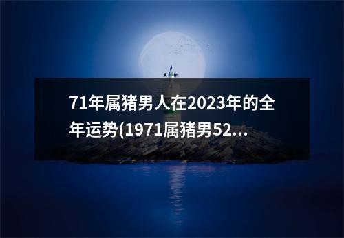 71年属猪男人在2023年的全年运势(1971属猪男52至55岁姻缘)