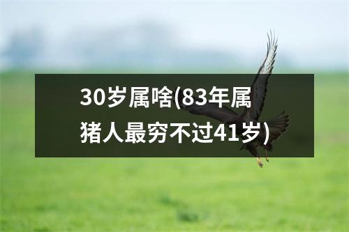 30岁属啥(83年属猪人穷不过41岁)