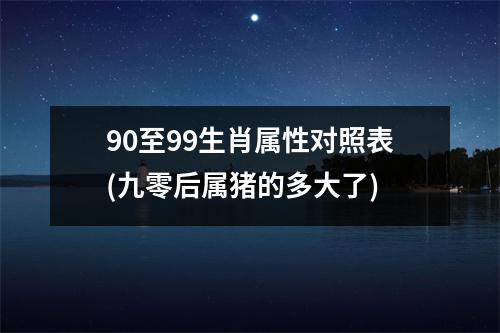 90至99生肖属性对照表(九零后属猪的多大了)