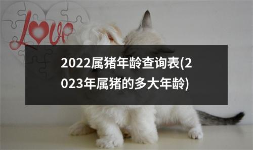 2022属猪年龄查询表(2023年属猪的多大年龄)