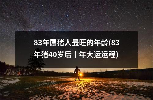 83年属猪人旺的年龄(83年猪40岁后十年大运运程)