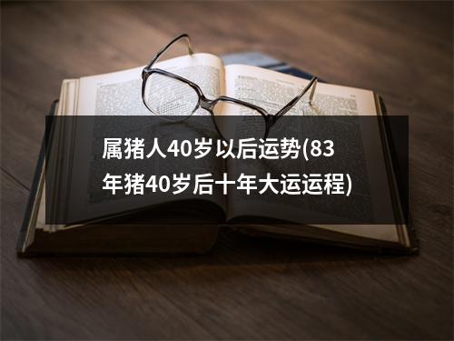 属猪人40岁以后运势(83年猪40岁后十年大运运程)