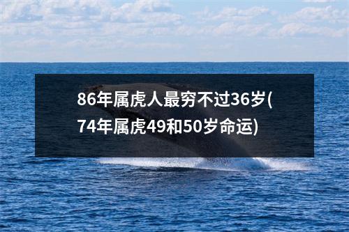 86年属虎人穷不过36岁(74年属虎49和50岁命运)